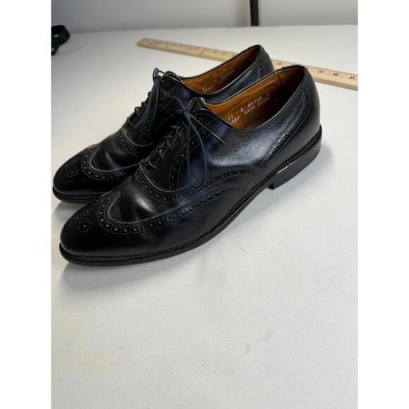 Allen Edmonds Chester Wingtips Oxfords Mens 11D Black Dress Shoes Made in USA - Picture 4 of 7